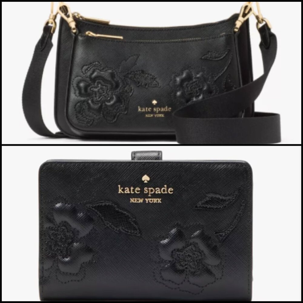 Kate Spade Saffiano Leather Dual Crossbody With Matching Wallet